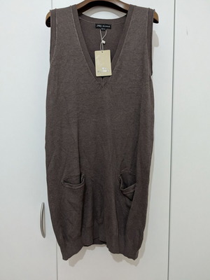 Brown long blouse vest J&S Millenium new, One Size