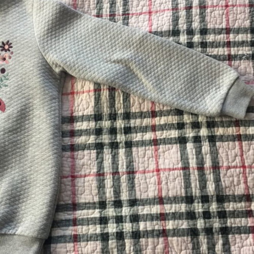 Sweatshirt with design and rhinestones for girls like new, Civil, gray, size 128-134 cm