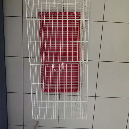 Birdcage used with 6 feeder slots, no middle bar, 63×35×45 cm