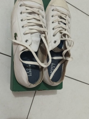 Lacoste athletic shoe used, white, size 43