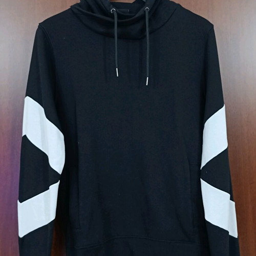 H&M Women's Black Hoodie Size Small Like New with Unique Neckline