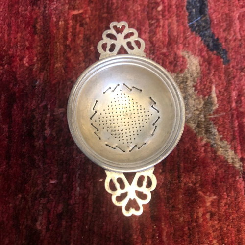 Tea strainers set of 2 used, silver-plated, vintage