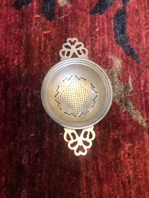 Tea strainers set of 2 used, silver-plated, vintage