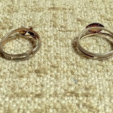 Children's vintage rings with zircon stones, pack of 4, new