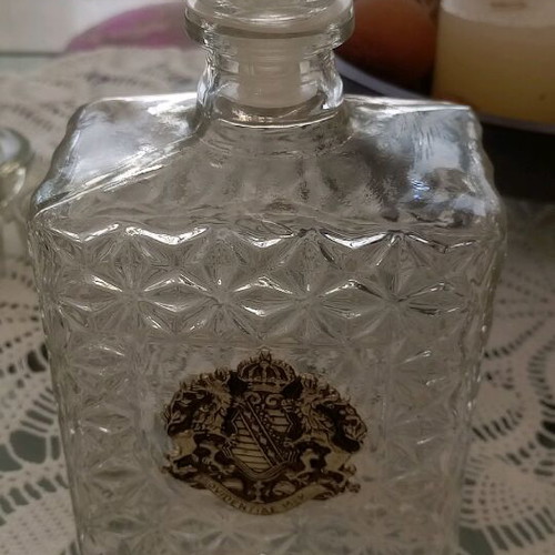 Vintage glass bottle Providentiae Memor new, Italy 1960/70
