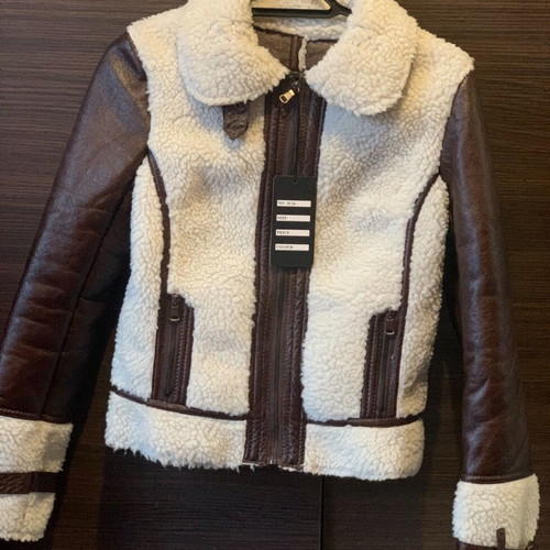 Jacket new, white and brown, size S
