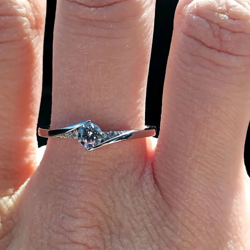Silver Zirconia Ring Like New, Size 8