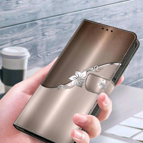 Xiaomi Redmi Note 9 Wallet Case with Embossed Design Beige Gold