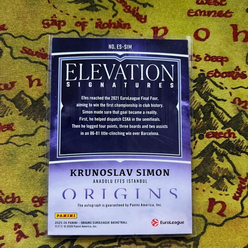Krunoslav Simon Panini Origins Euroleague 2025-26 Auto /99 Elevation Signatures card