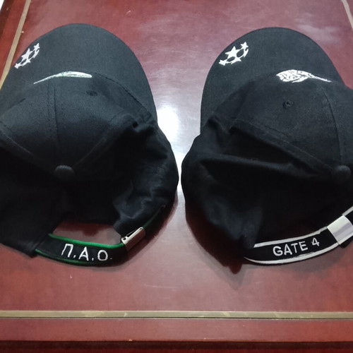 Panathinaikos and PAOK caps 100% cotton, new