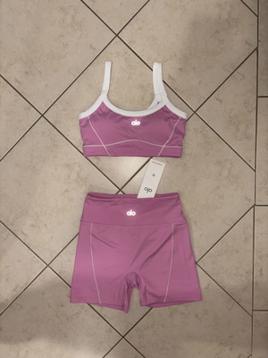 Alo yoga set pink new, size S