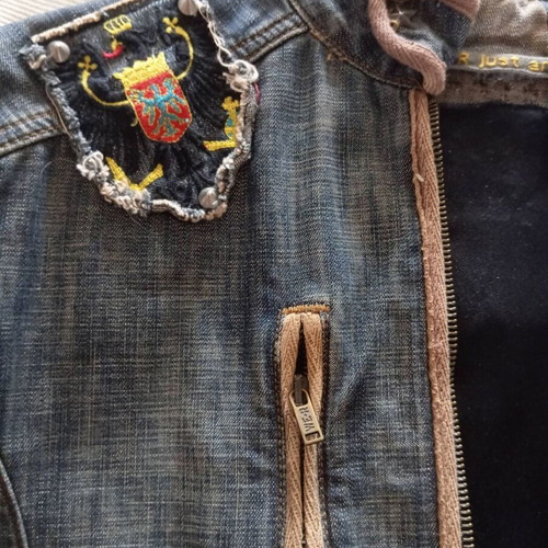 Vintage Y2K Embroidered Denim Jacket We-R Just Angels like new, size M, blue