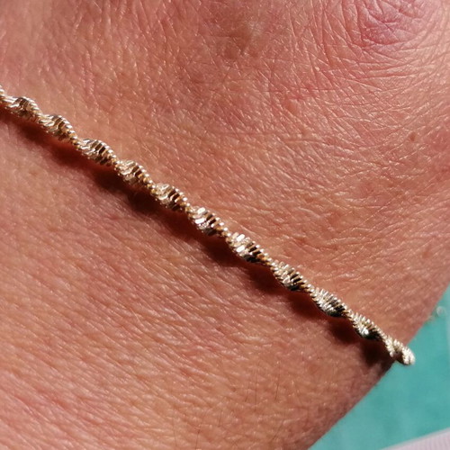 Silver 925 DNA twisted chain anklet new