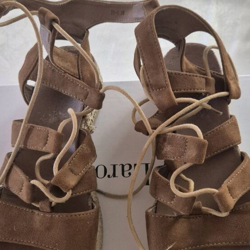 Women's sandals used, size 36.5, beige platform