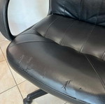 Black office chair with armrests, leatherette, 110x66x50 cm
