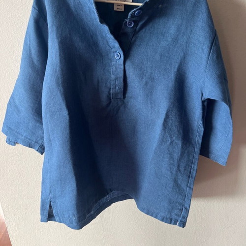 Summer Boys Linen Shirt Blue Size 2-3 Years Like New