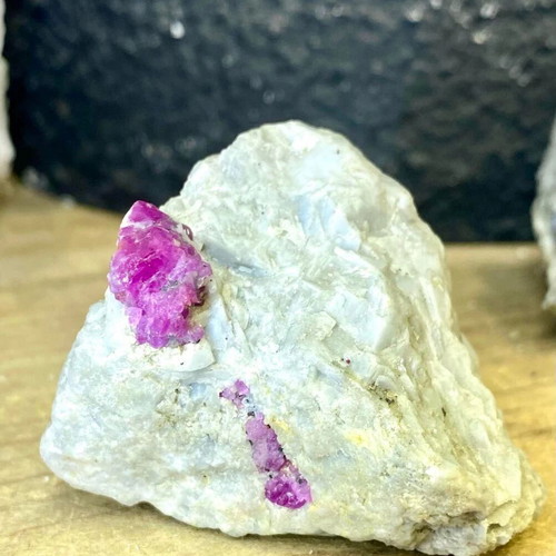 Natural rare raw ruby specimen in feldspar new