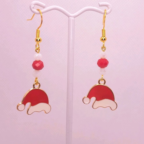 Handmade Christmas earrings new with crystals