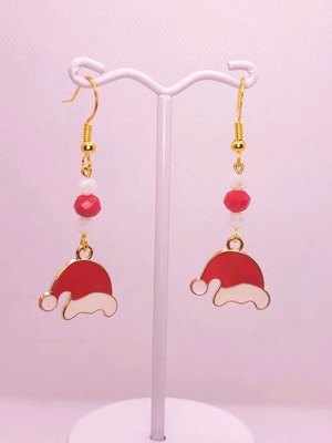 Handmade Christmas earrings new with crystals