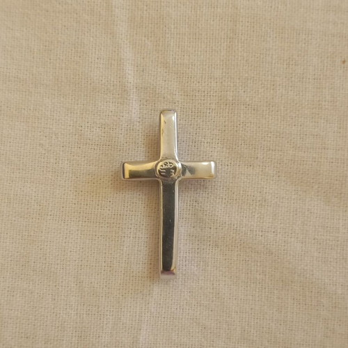 White gold cross with zircons used, 14 carat, 1.71 grams