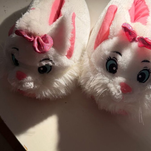 Disney Lucy Slippers Marie The Aristocats white pink like new