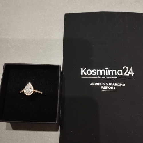 Gold 9k teardrop ring, size 55
