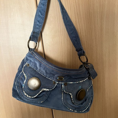 Vintage blue velvet shoulder bag Fullah Sugah