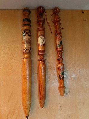 Vintage traditional wooden pencils used from Romania