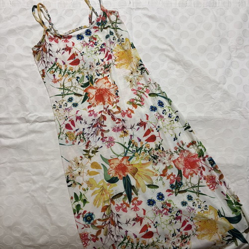 Bershka floral long dress with straps, XS