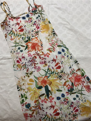 Bershka floral long dress with straps, XS