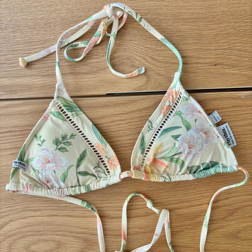 Rhythm floral triangle bikini top size S like new, multicolor