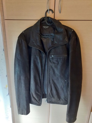 Leather jacket brown like new, genuine leather, size L