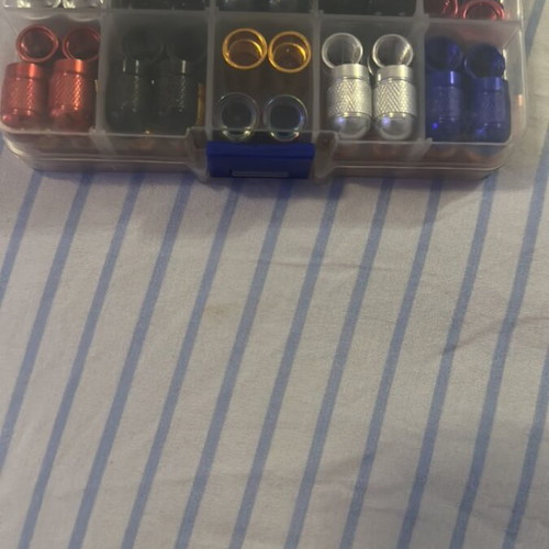 Decorative screw and washer set new, assorted colors with case
