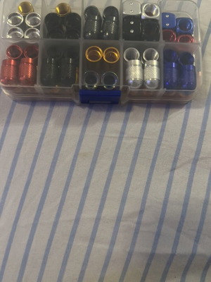Decorative screw and washer set new, assorted colors with case