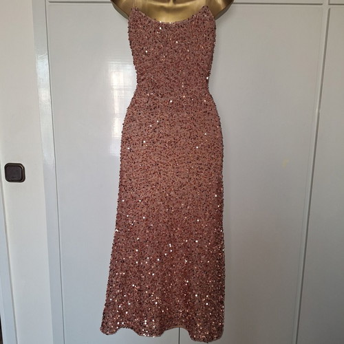 Rose gold sequin dress size medium new