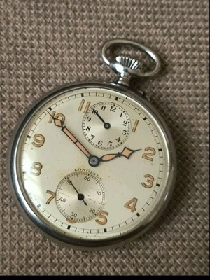 Longines pocket watch with alarm circa 1913 like new, silver
