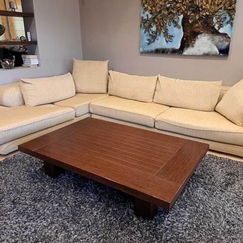 Corner sofa used, beige, high quality, comfortable