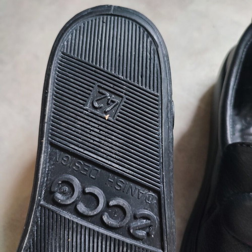 Ecco Soft men's leather slip-on shoes size 42, black