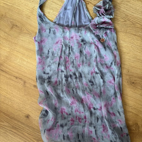 Liu Jo women's blouse size S like new, silk, gray and pink