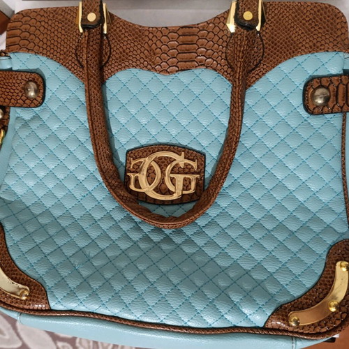 Guess handbag like new, brown and turquoise