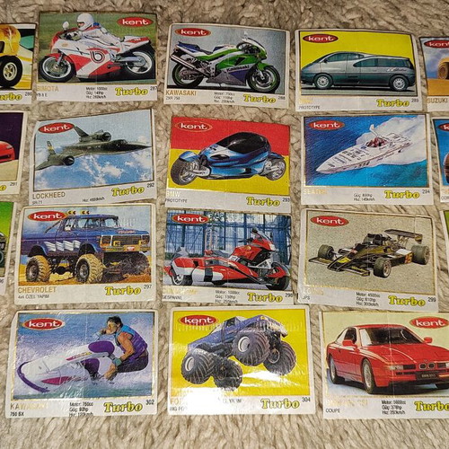 Turbo stickers used, incomplete series