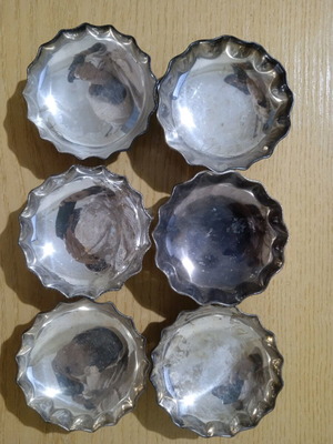 Silver-plated bonbonnieres used, pack of 6 pieces