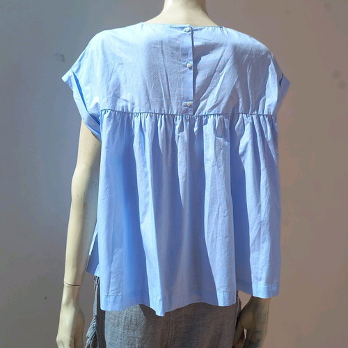 Zara cotton blouse in very loose fit, size XL, blue