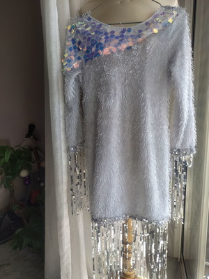 Luxury shining Daisy Buchanan style dress new, size Small