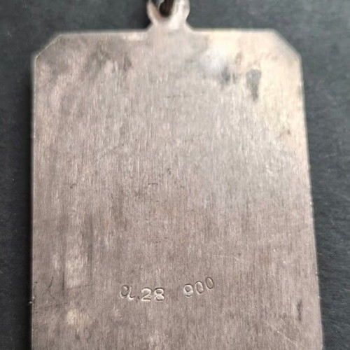 Large silver pendant used, 3.5x4.5 cm, .900 silver