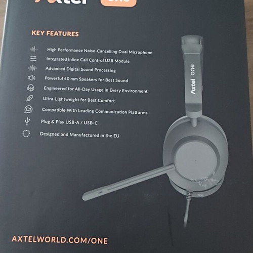 Axtel One Stereo Headset USB new, wired, noise cancelling
