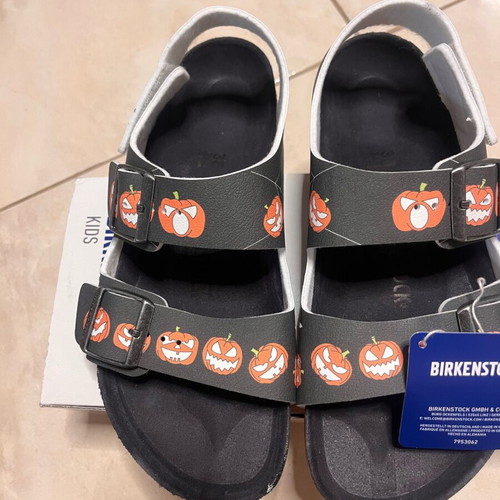 Birkenstock limited edition sandals size 38 black and orange new