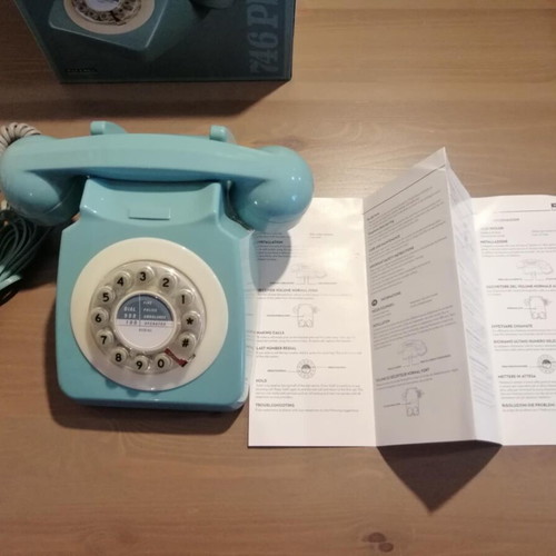 Retro style telephone 1960's 746 French Blue used, like new