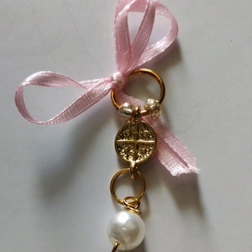 Baptismal martyrika gold-plated Konstantinato with pearl, pack of 50 pieces