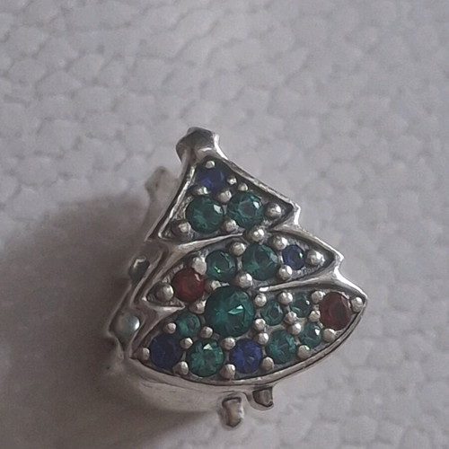 Pandora charm decorated with zircon stones the magic of Christmas like new